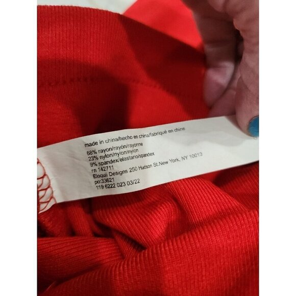 Eloquii Maxi Skirt Red Knit Side Slit Stretchy Women's 18 20 - Picture 6 of 7